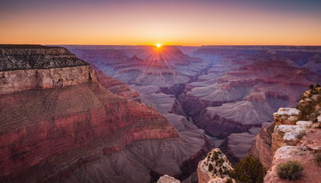 Sunset over the Grand Canyon National Park, Arizona, United Statesの素材