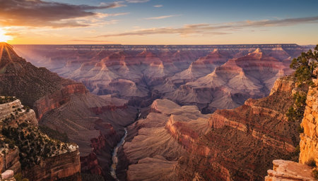 Sunset over Grand Canyon National Park, Arizona, United States.の素材