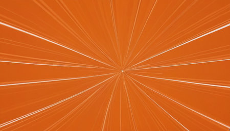 Abstract orange background with radial rays, computer generated, 3D renderingの素材