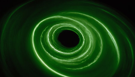 Abstract green spiral. Fractal art background for creative design. Decoration for wallpaper, desktop, poster, cover booklet. Print for clothes, t-shirt. Creative illustration for designの素材