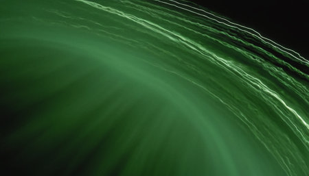 green light in the dark, close up of a green light in the darkの素材