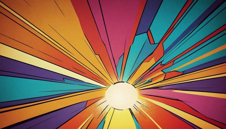 Colorful abstract background with rays and beams. 3D Renderingの素材