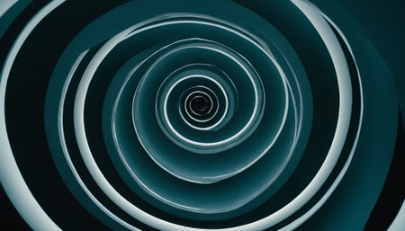 Abstract blue spiral background. 3d rendering, 3d illustration.の素材