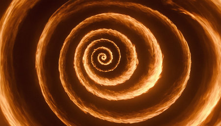 Spiral shape on black background. Spiral pattern. Abstract spiral.の素材