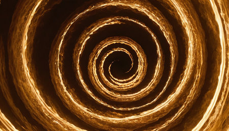 Spiral of fire in the dark. Abstract background for design.の素材