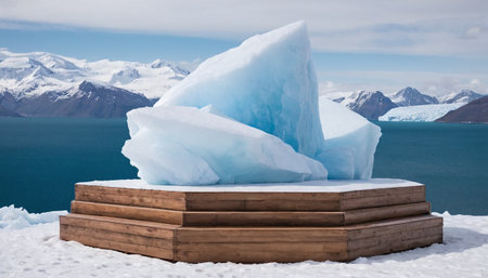 Iceberg on the top of a pedestal in Glacier Lagoonの素材