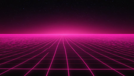 Retro 80s Sci-Fi Background. 80s Retro Sci-Fi Backgroundの素材