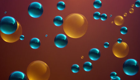 Bubbles in water. Abstract background. 3D rendering.の素材