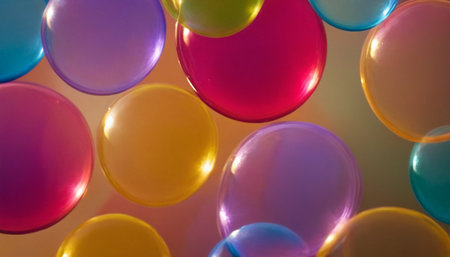 abstract background of multicolored bubbles close-up macro photographyの素材