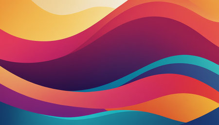 abstract background with red, orange and blue waves. vector illustrationの素材