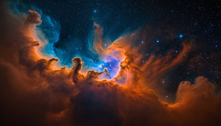 Beautiful galaxy and nebula in the space. Elements of this image furnished by NASAの素材