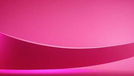 abstract pink background with curved lines and shadow, 3d renderの素材