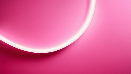 abstract pink background with a white circle on a pink background.の素材