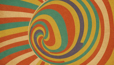 Retro background with a spiral pattern in the form of a circleの素材
