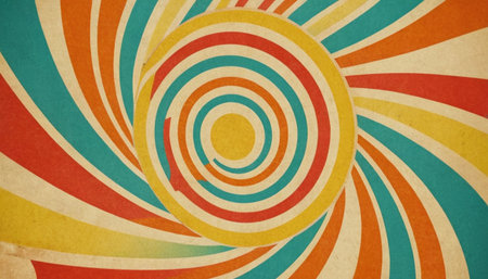 Vintage retro background with swirls and stripes. Old paper textureの素材