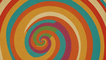 Retro background with a spiral pattern in a retro style. Illustrationの素材