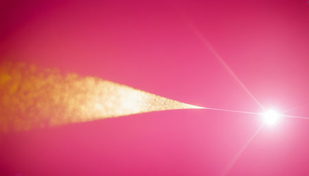 abstract scene of light rays on pink background. 3d renderingの素材