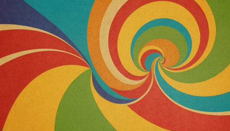 abstract colorful swirl background, retro vintage style, art and creativityの素材