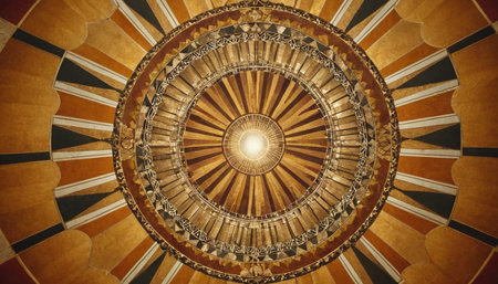 Ceiling of the Great Synagogue in Budapest, Hungary.の素材