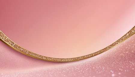 Luxury gold ring on a pink background. 3d renderingの素材