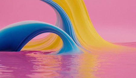 abstract background made of multicolored splashes and ripplesの素材