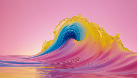 Colorful paint splashing in water. 3d rendering, 3d illustration.の素材