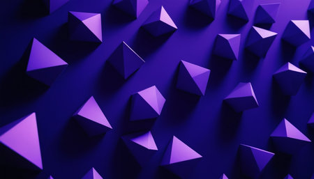 Abstract 3d rendering of chaotic pyramids. Futuristic background.の素材