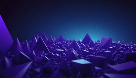 Abstract 3d rendering of chaotic pyramids. Futuristic background.の素材