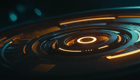 Close up of a turntable with neon lights. 3d renderingの素材