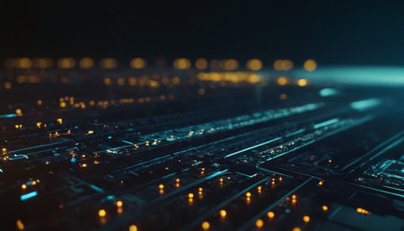 Close-up of microcircuit board. Technology concept background.の素材