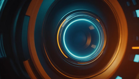 3d render of abstract technology concept background. Futuristic shape.の素材