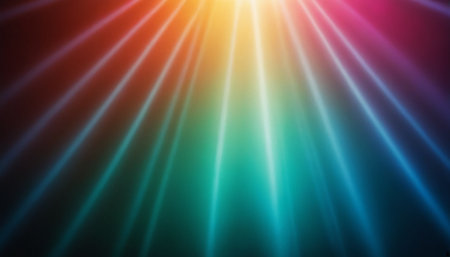 abstract background of blue and pink rays of light on a black backgroundの素材