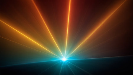 abstract background with rays and bokeh effect, computer generated imagesの素材