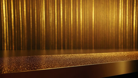 Golden abstract background. 3d render, 3d illustration. Luxury backdrop.の素材