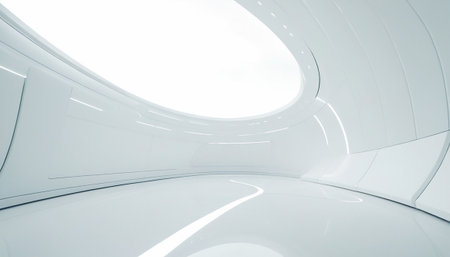 Abstract architecture background, empty white modern interior. 3d render illustrationの素材