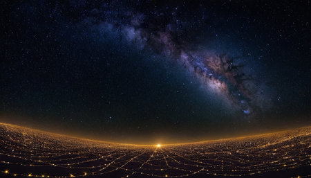 Night starry sky with milky way and stars. 3d renderingの素材