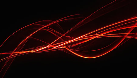 abstract red lines on a black background, fractal abstract backgroundの素材