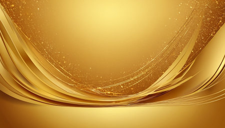 Abstract golden background with some smooth lines in it and some sparklesの素材