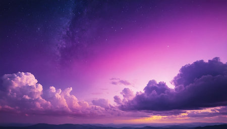 Night sky with clouds and stars. Elements of this image furnished by NASAの素材