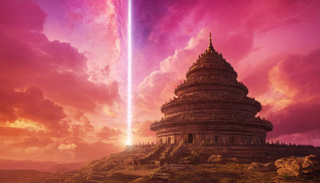 Sunset over the Shwezigon Pagoda in Bagan, Myanmarの素材