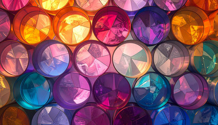 Colorful LED lights on the wall. Abstract background and texture for design.の素材