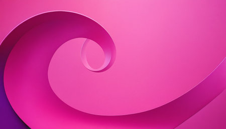 Abstract background of curved lines in pink colors. 3d render illustrationの素材