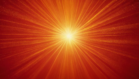 abstract red background with rays of light and bokeh effectの素材