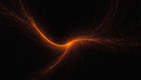 Fractal Illustration of a Fractal Background with a Fire Ringの素材