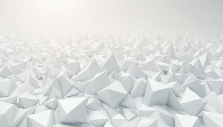 3d render of abstract white background with geometric shapes. Futuristic technology style.の素材
