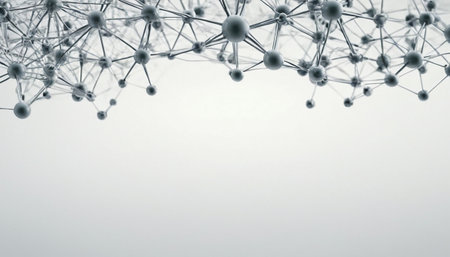 Molecule And Communication Background. 3d Render Illustration.の素材