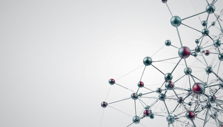 Molecular structure on white background. 3d render illustration.の素材