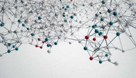 Molecular structure background. 3d rendering, 3d illustration.の素材