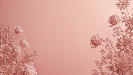 Pink chrysanthemum flowers on pastel pink background.の素材