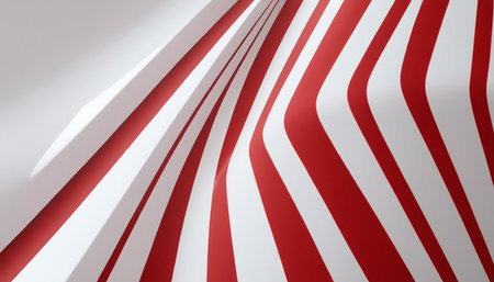 3d render, abstract geometric background, red and white stripes, diagonal linesの素材